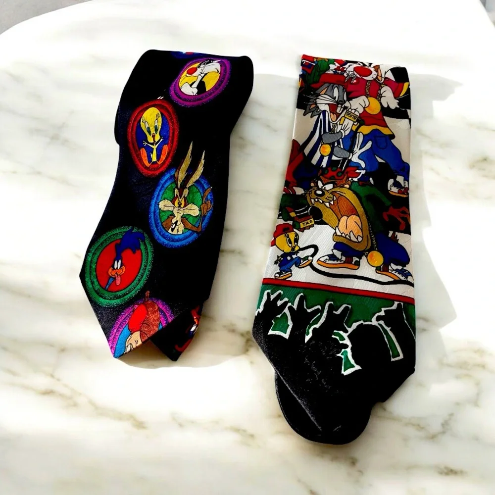 ❤️Vintage Looney Tunes Character Warner Bros. Men's Colorful Ties. Bundle